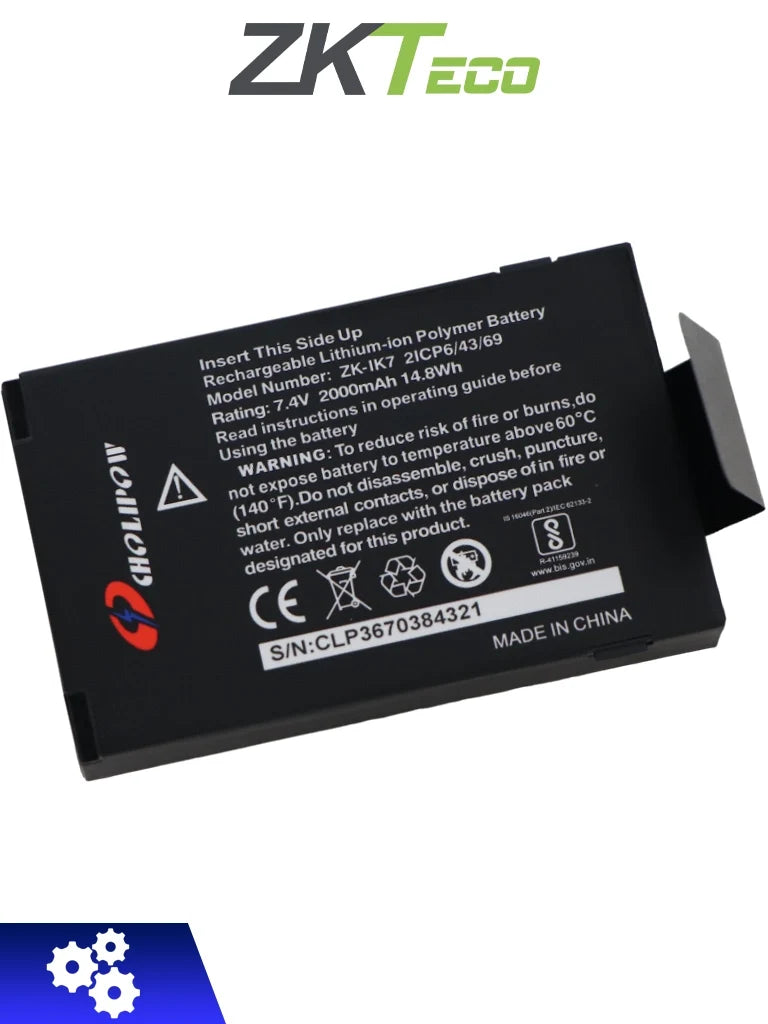 ZKTeco ZK-IK7 batería recargable industrial Polímero de litio 2000 mAh 7,4 V