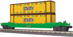 MTH Railking 30-76391 MARS - M&Ms Husky Stack Car O SCALE Used Excellent Damaged Box