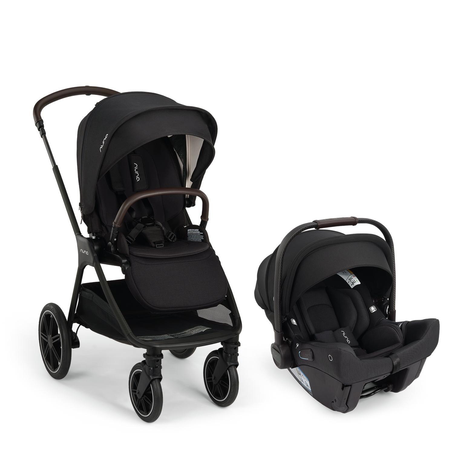 Nuna - Pipa Urbn & TRIV LX Stroller Travel System - Caviar with Chocolate-Car Seat + Stroller Bundles-Posh Baby