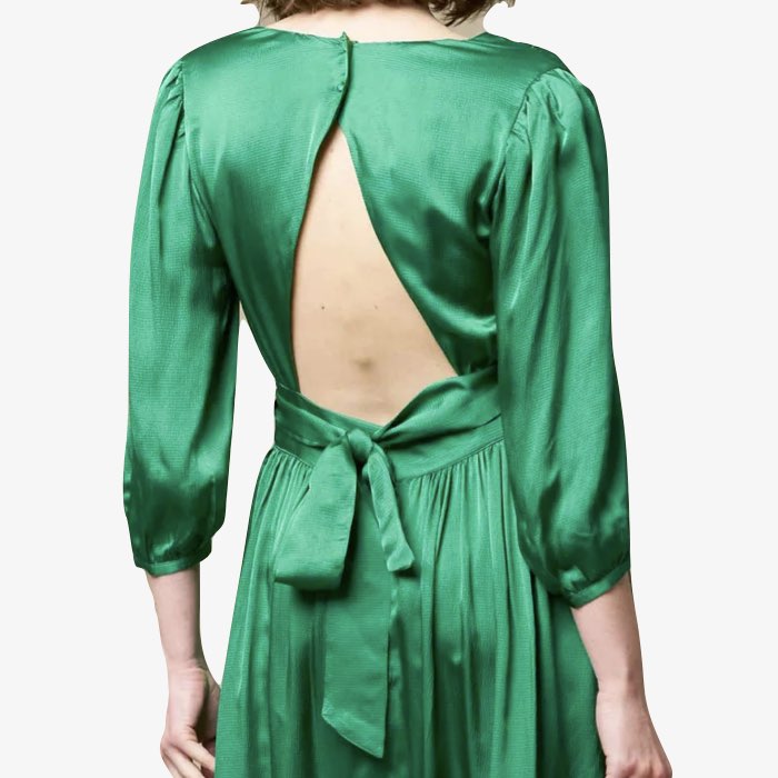 Satijnen Midi Jurk Sara | Ekyog | Groen